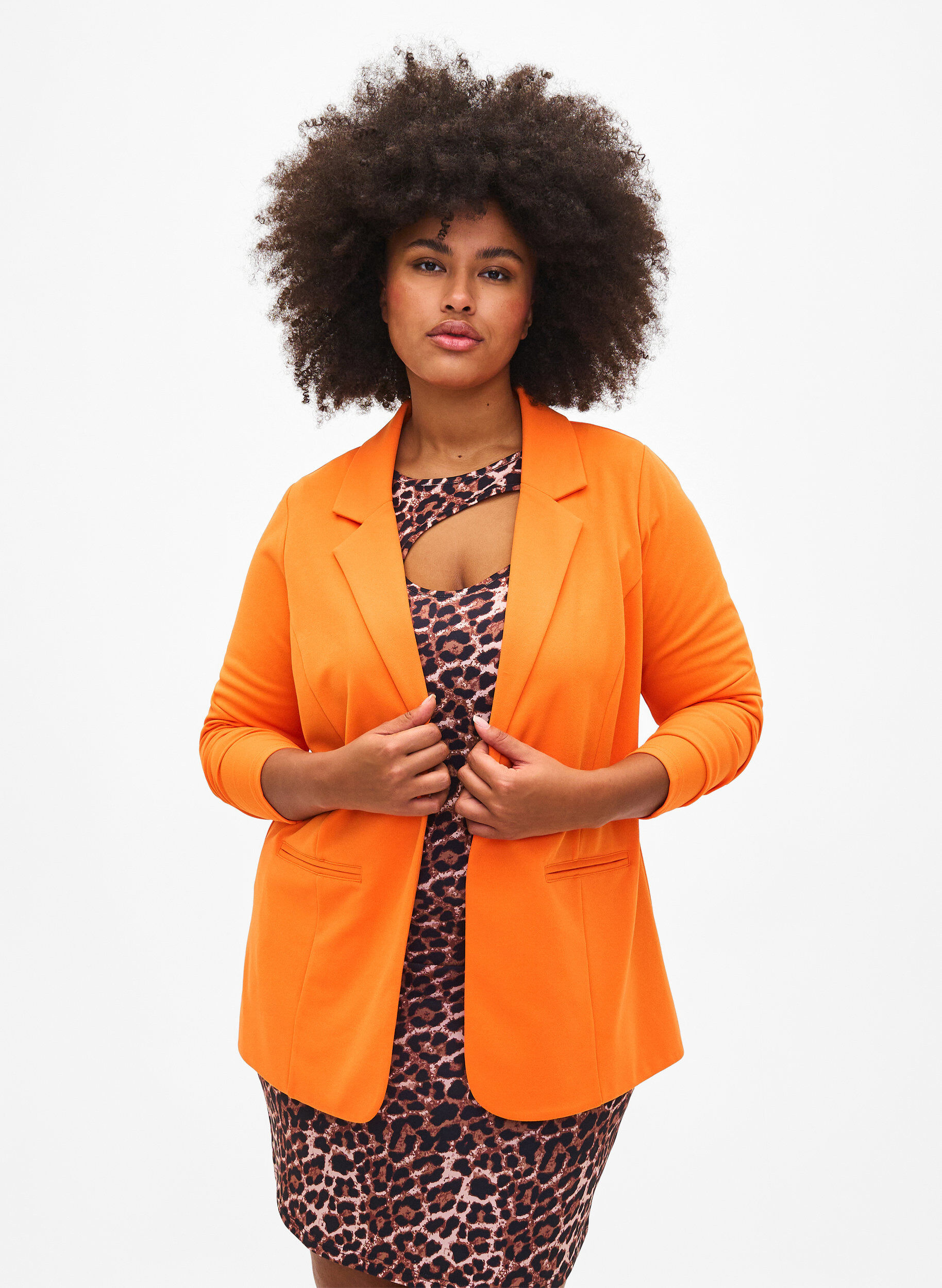 Zizzi Bleiseri taskuilla, Vibrant Orange, Model image number 0