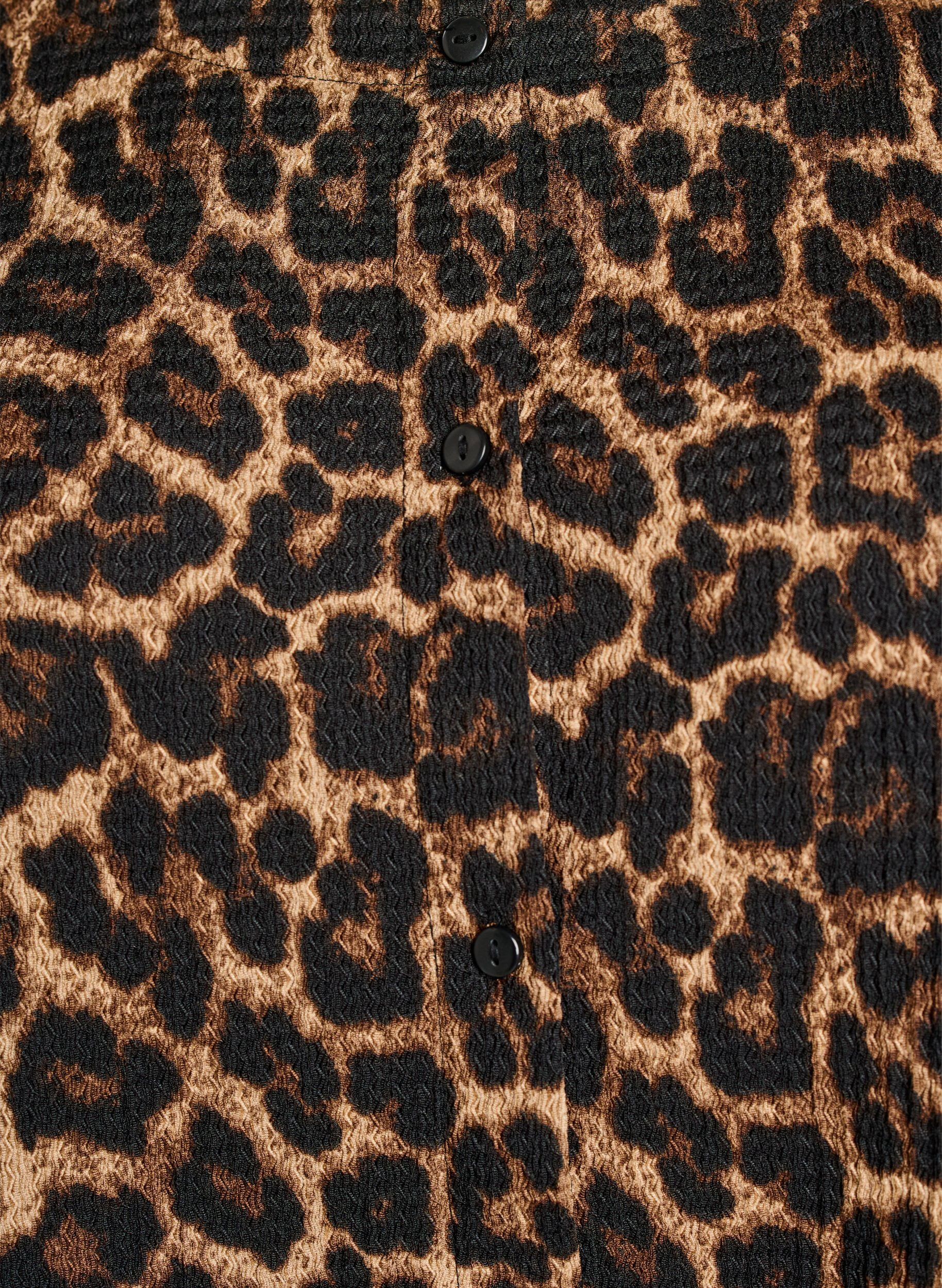 Zizzi Lyhythihainen pusero tekstuurilla ja nappikiinnityksell&auml;, Musta, Packshot image number 2