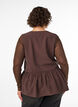 Hihaton peplum-pusero koristenapeilla, Ruskea, Model image number 2