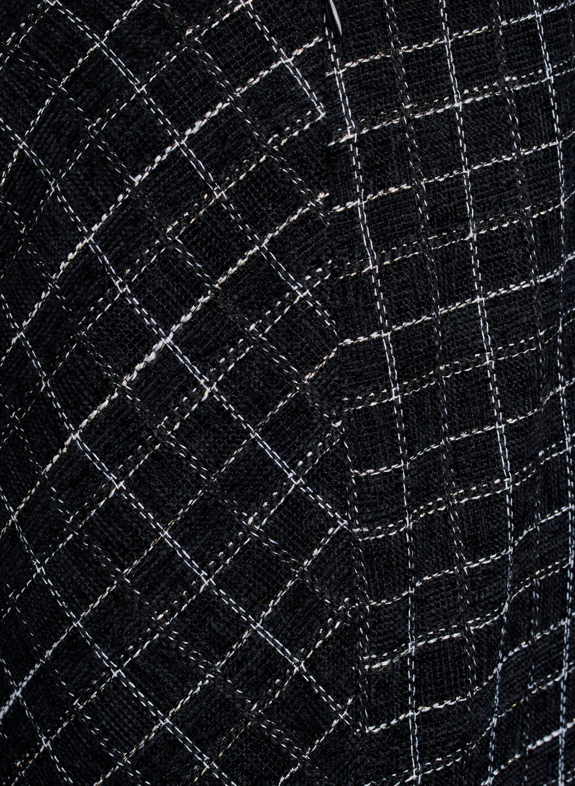 Zizzi Ruudullinen hame, Musta, Packshot image number 3