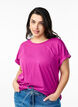 Lyhythihainen puuvillasekoitteinen T-paita, Violetti, Model image number 0