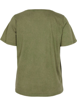 Puuvillainen happopesty t-paita koristekivillä , Ivy Green Wash, Packshot image number 1