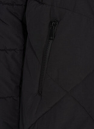 Lyhyt talvitakki hupulla ja taskuilla, Black, Packshot image number 3