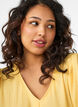 Midimekko V-p&auml;&auml;ntiell&auml; ja tekstuurilla, Keltainen, Model image number 2