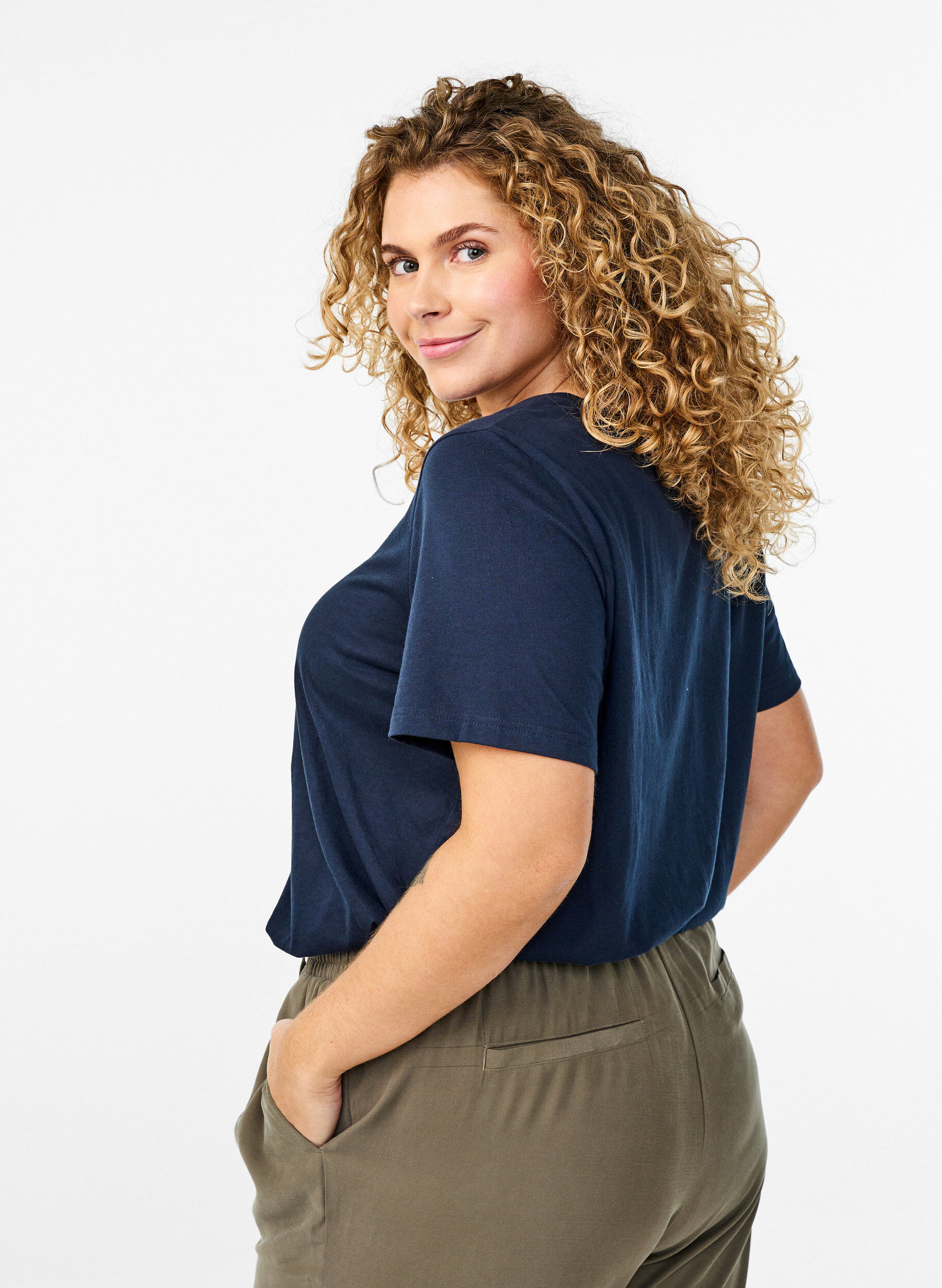 Zizzi FLASH - T-paita printill&auml;, Sininen, Model image number 2