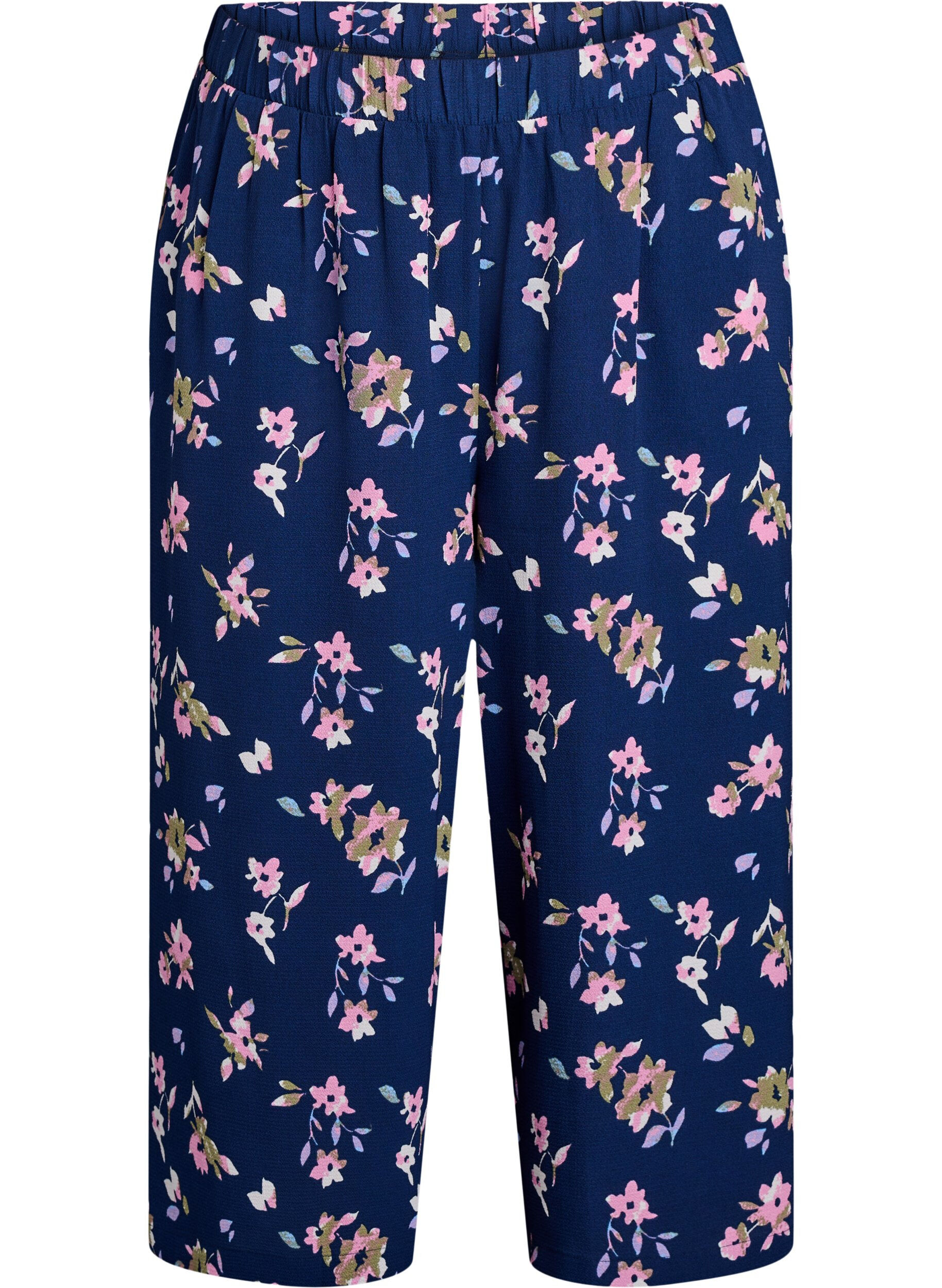 ZizziCulottes-housut kuosilla, Sininen, Packshot image number 0