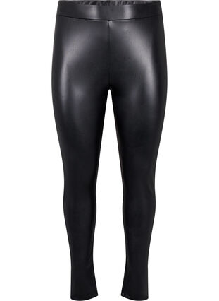 Päällystetyt leggingsit, joissa on harjattu sisäpuoli, Black, Packshot image number 0