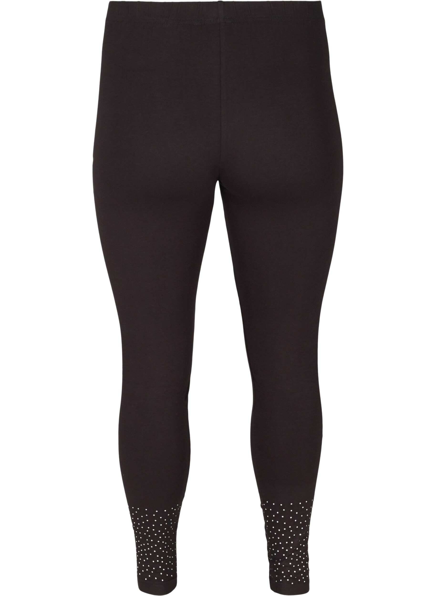 Zizzi Legginssit viskoosisekoitteesta koristekivill&auml;, Black, Packshot image number 1