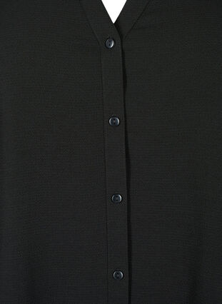 Paitapusero, jossa on 3/4-hihat ja röyhelökaulus, Black, Packshot image number 2