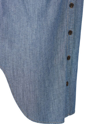 Pitkä paitatakki farkkukankaasta, Blue denim, Packshot image number 3