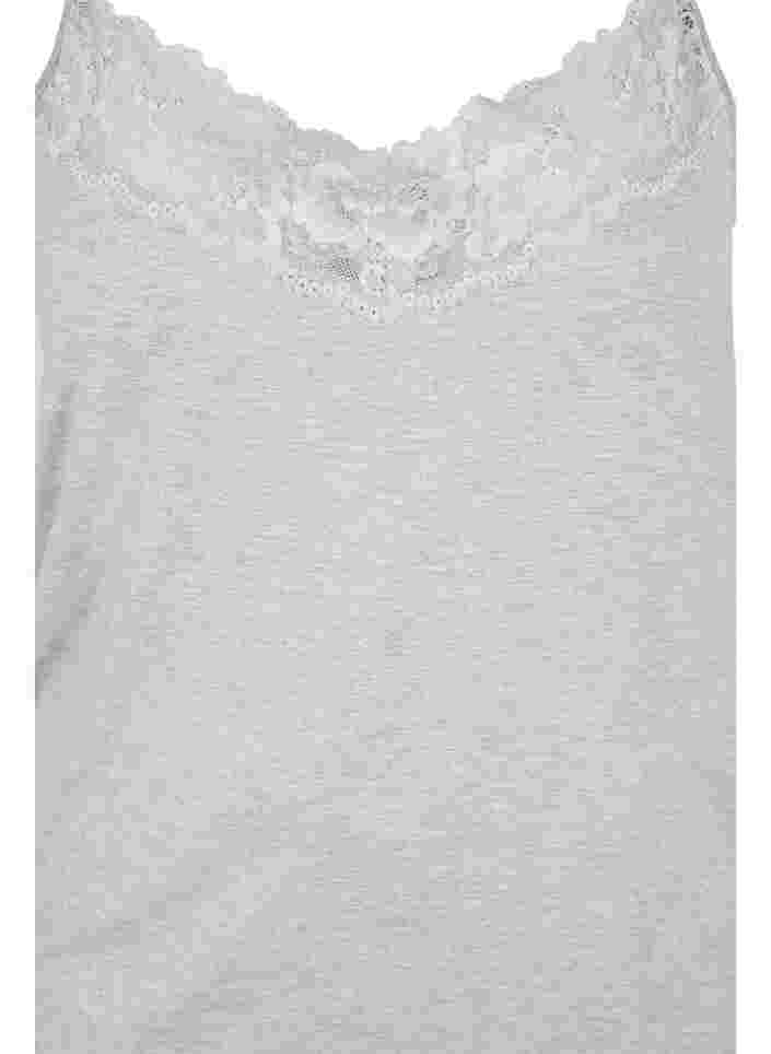 Viskoositoppi pitsiyksityiskohdilla, Medium Grey Melange , Packshot image number 2