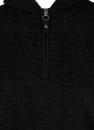Teddy-anorakki hupulla ja taskuilla, Black, Packshot image number 2