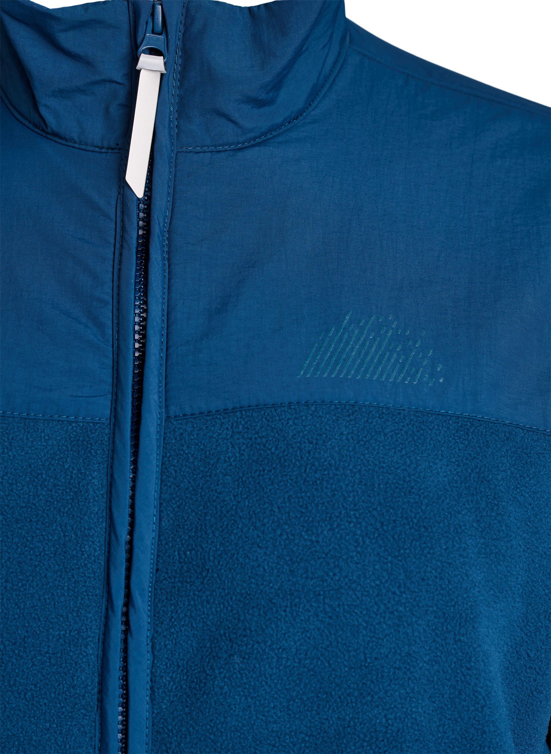 Zizzi Fleece-takki korkealla kauluksella ja taskuilla, Sininen, Packshot image number 2
