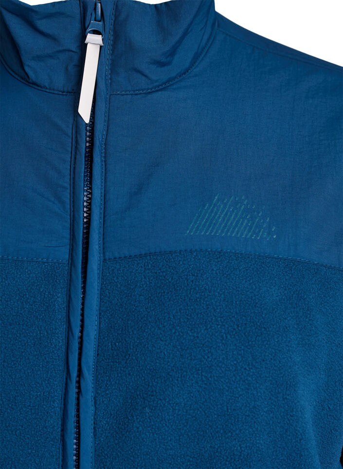 Fleece-takki korkealla kauluksella ja taskuilla, Sininen, Packshot image number 2