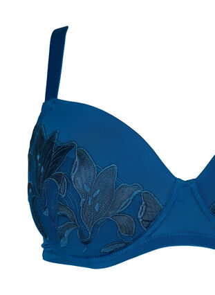 Pehmustetut kaarituelliset rintaliivit pitsillä, Sailor Blue, Packshot image number 2