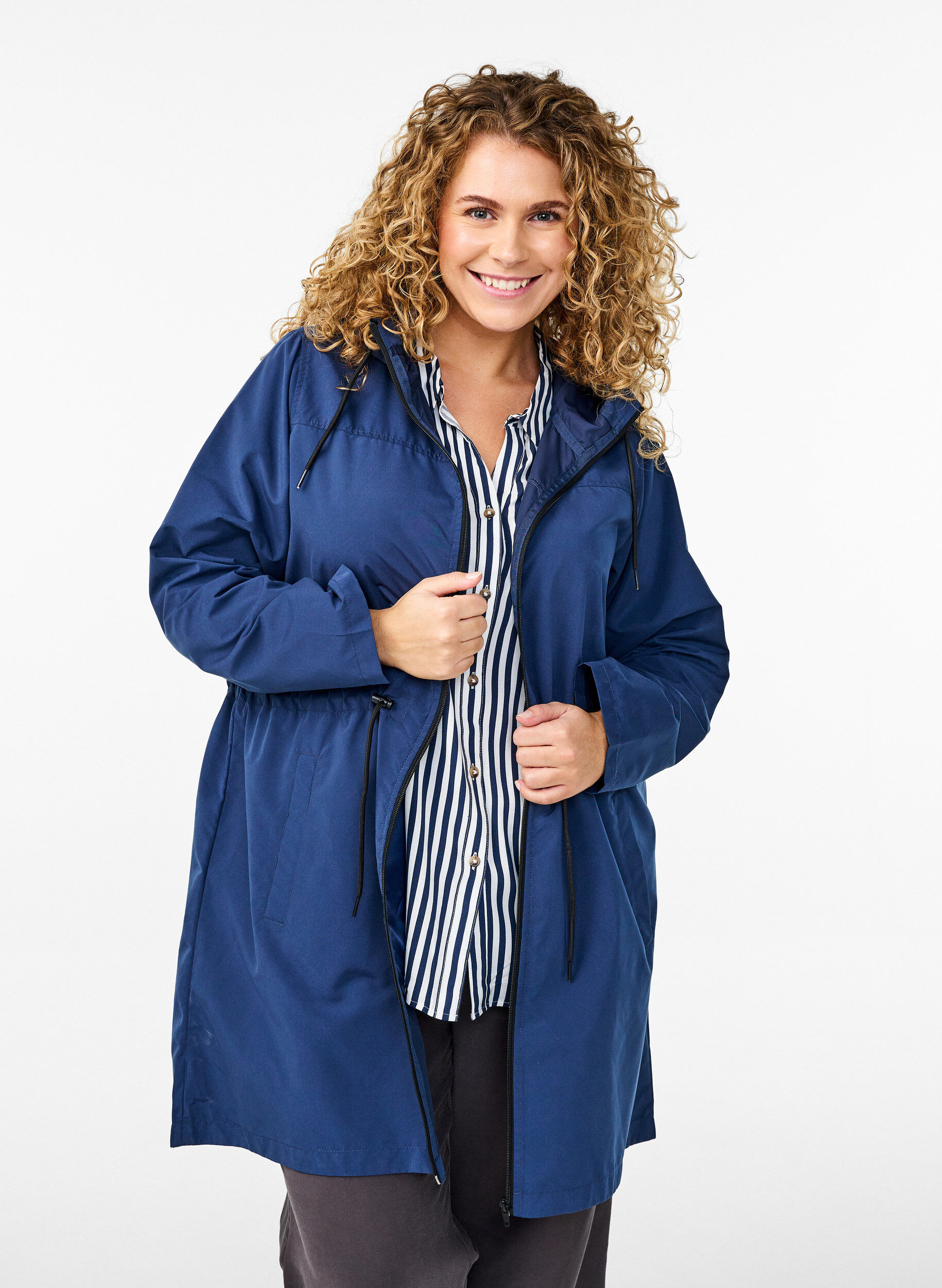 ZizziKevyt hupullinen parka, Sininen, Model image number 0