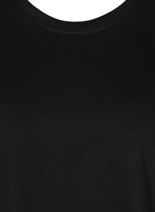 Pitkä lyhythihainen t-paita puuvillasta , Black, Packshot image number 2