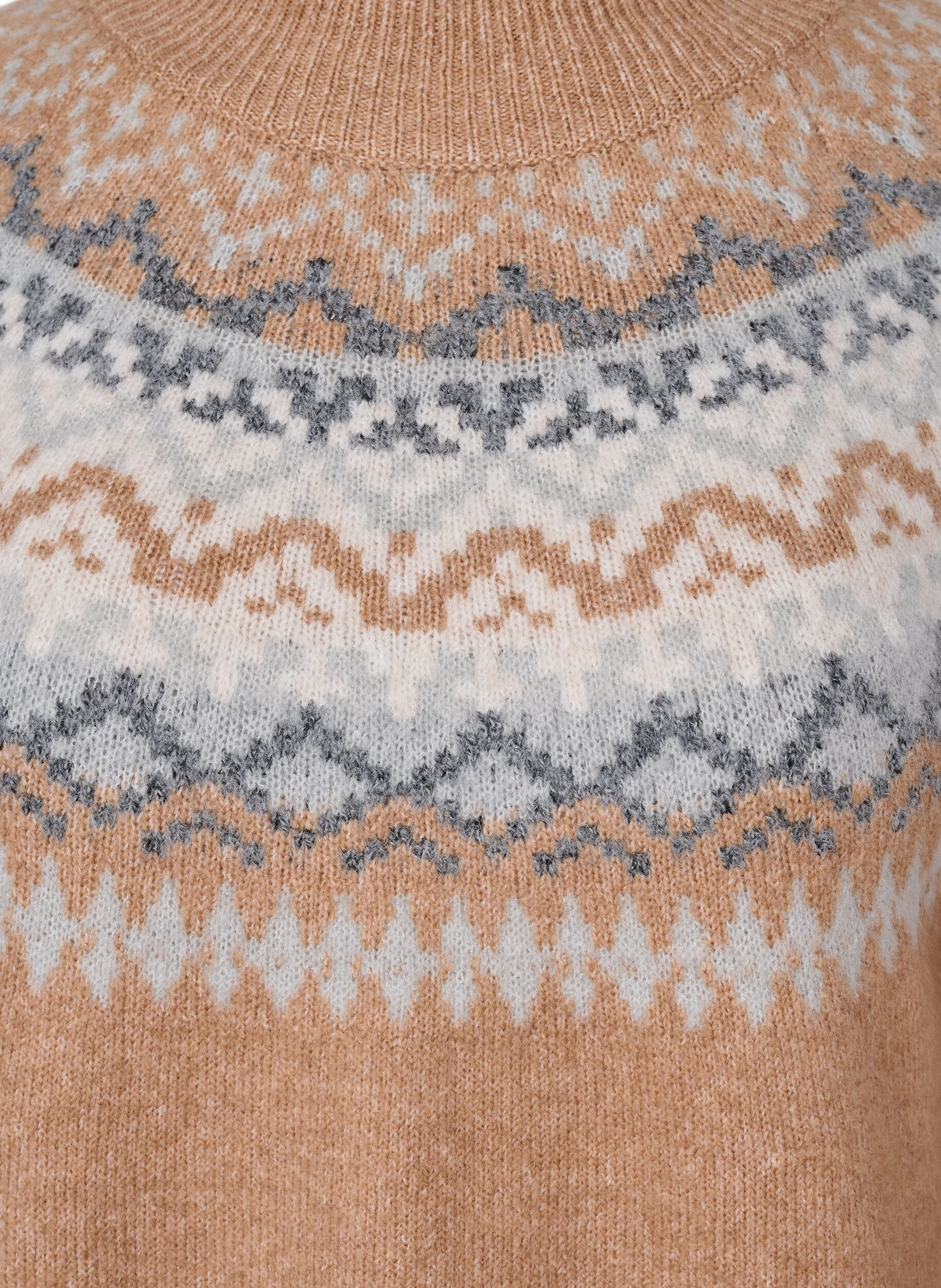 Zizzi kuviollinen pullover, Chipmunk Mel. Comb, Packshot image number 2