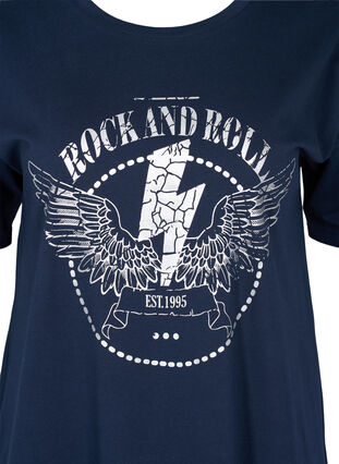Puuvillainen t-paitamekko printillä, Navy Blazer, Packshot image number 2