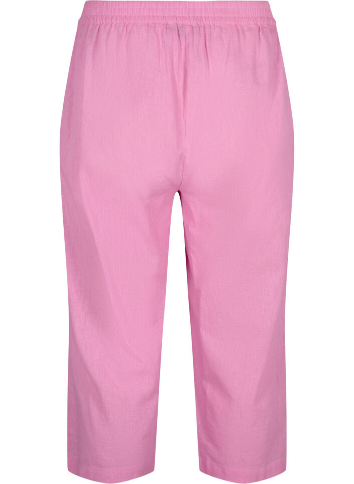 7/8-pituiset housut puuvillasekoitteesta pellavalla, Rosebloom, Packshot image number 1