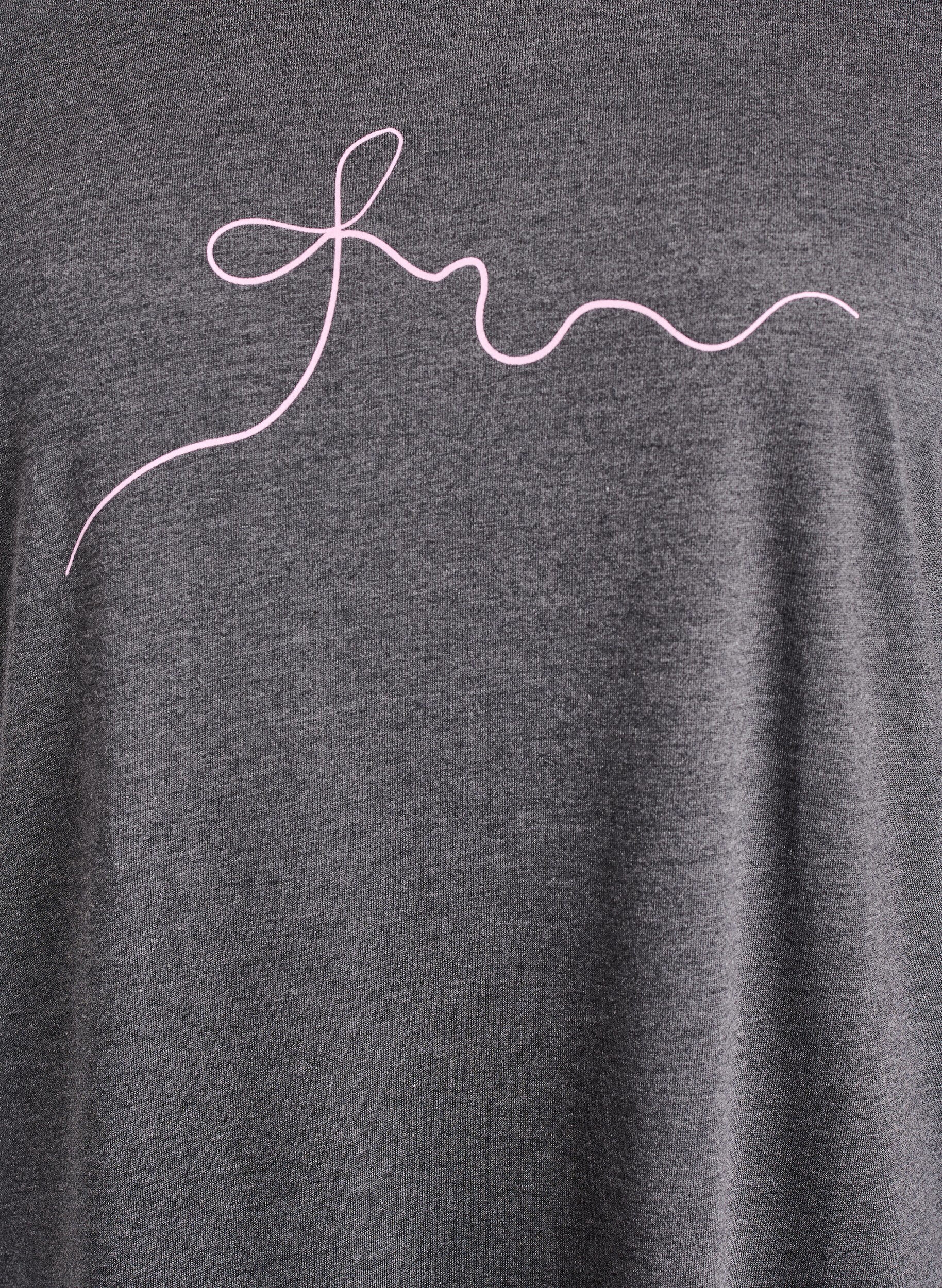 ZizziLyhythihainen y&ouml;paita tekstiprintill&auml;, Musta, Packshot image number 2