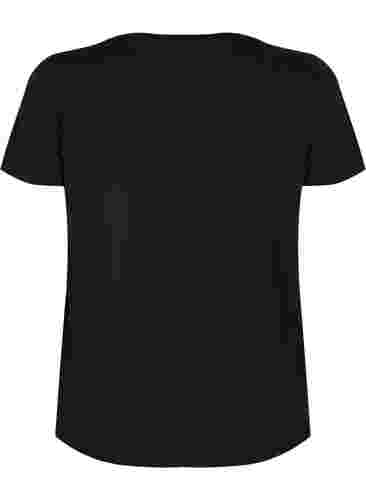 T-paita printillä treeniin , Black w. White, Packshot image number 1