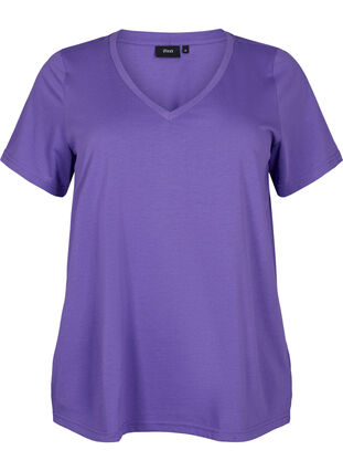 Lyhythihainen t-paita v-pääntiellä, Ultra Violet, Packshot image number 0