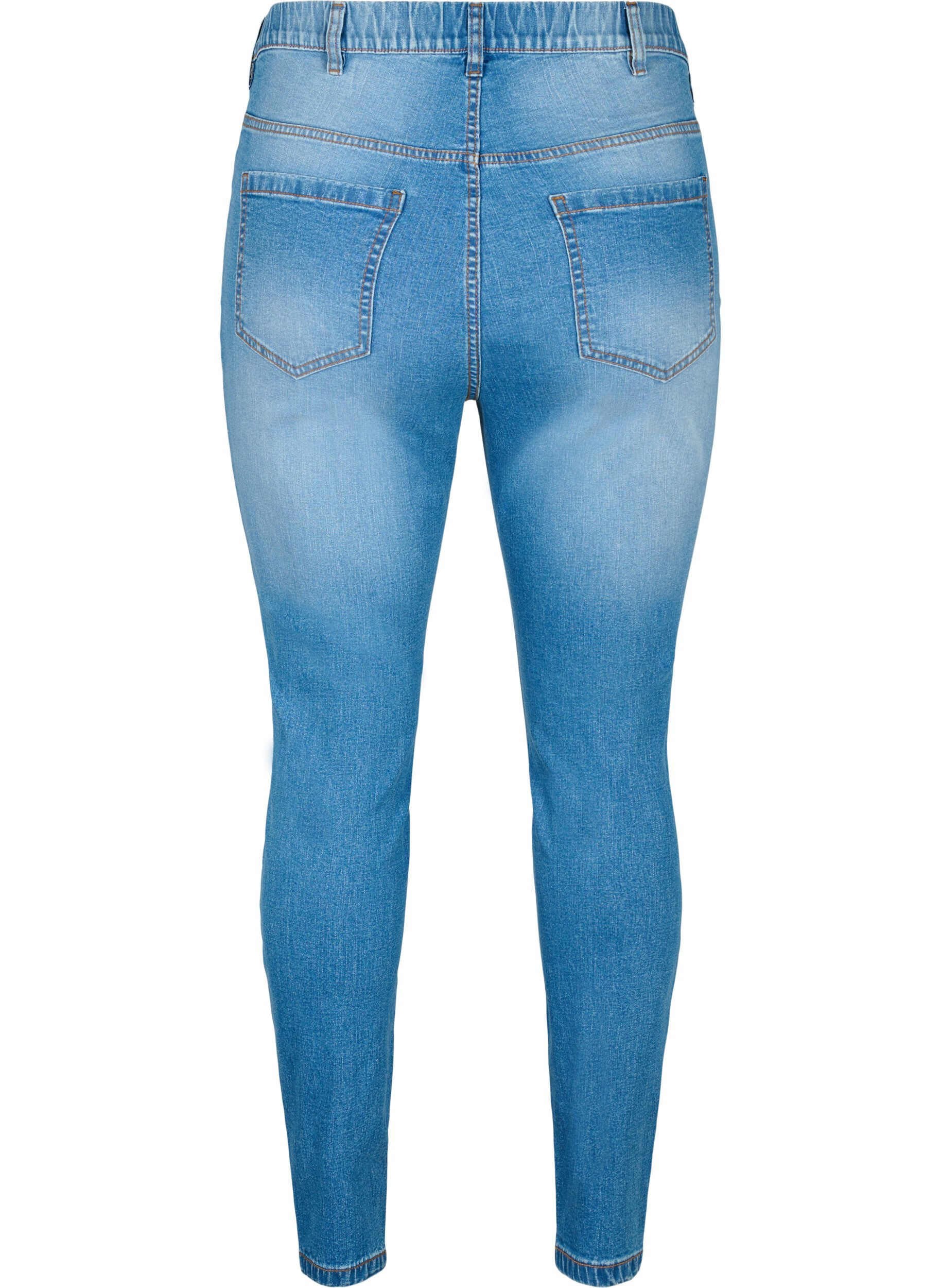 ZizziFarkkulegginsit takataskuilla, Blue denim, Packshot image number 1