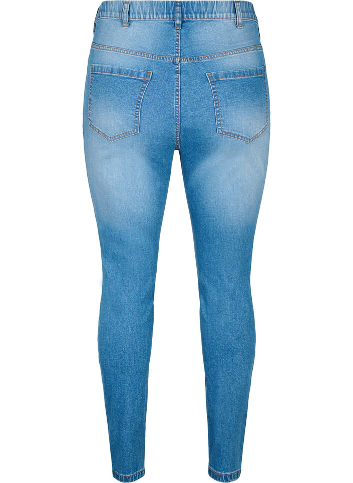 Farkkulegginsit takataskuilla, Blue denim, Packshot image number 1