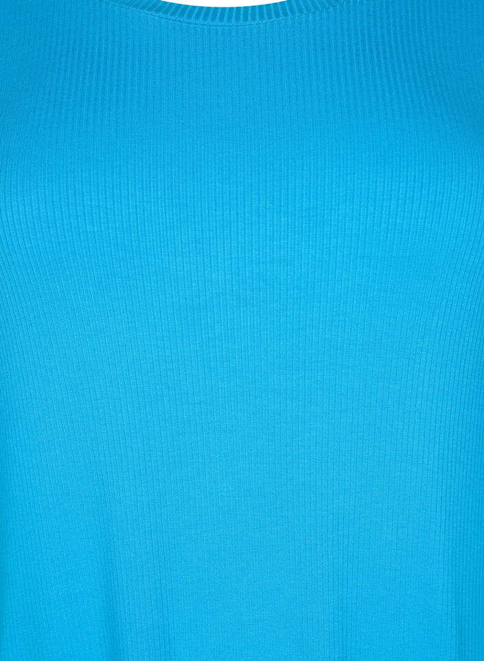 Viskoosista valmistettu ribattu midimekko lyhyillä hihoilla, Ibiza Blue, Packshot image number 2