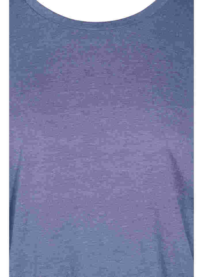 Yksivärinen pusero 3/4-hihoilla , Deep Cobalt Mel. , Packshot image number 2