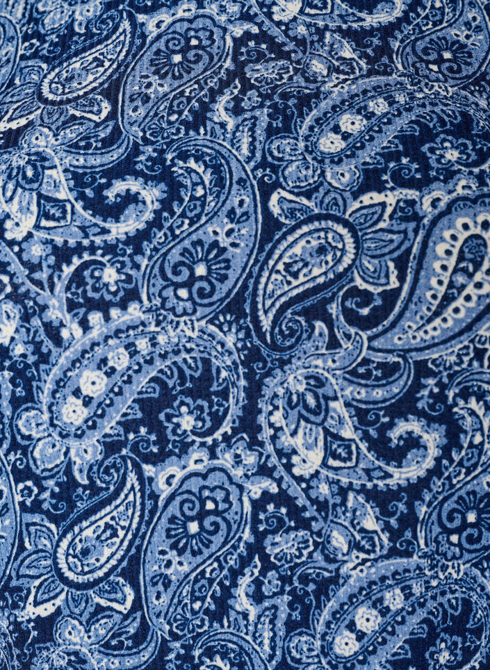 Kuvioitu pusero, jossa on lyhyet hihat, Sininen, Packshot image number 2