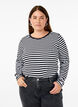Raidallinen pusero pitkill&auml; hihoilla, Musta, Model image number 0