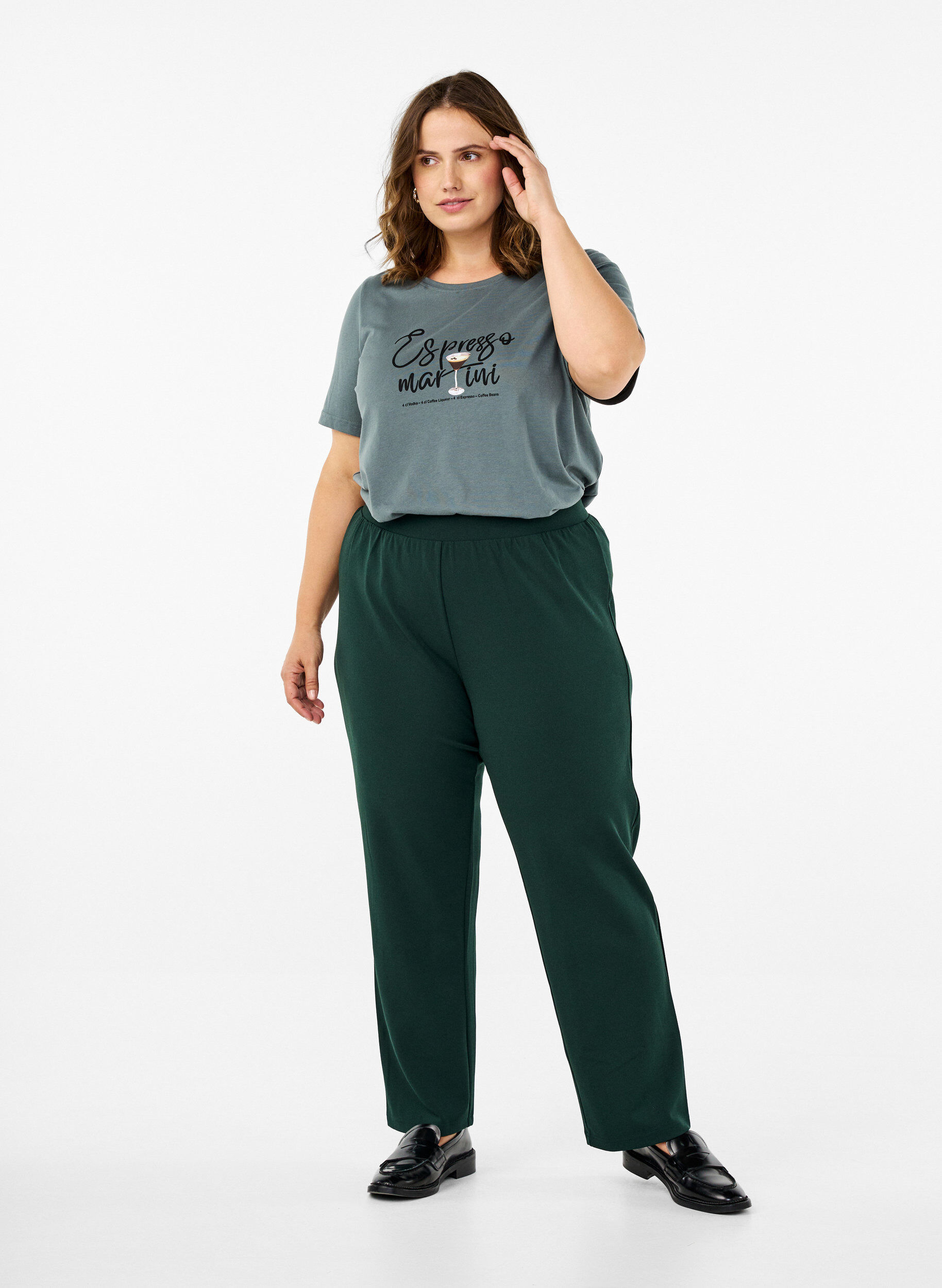 ZizziSuorat housut, Vihre&auml;, Model image number 0