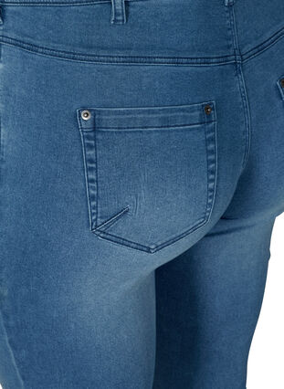 Slim fit -malliset Emily-farkut normaalilla vyötäröllä , Blue denim, Packshot image number 3