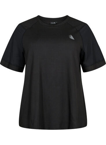 Lyhythihainen t-paita treeniin pyöreällä pääntiellä, Black, Packshot image number 0