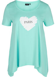Lyhythihainen a-mallinen t-paita puuvillasta , Aqua Sky PARIS