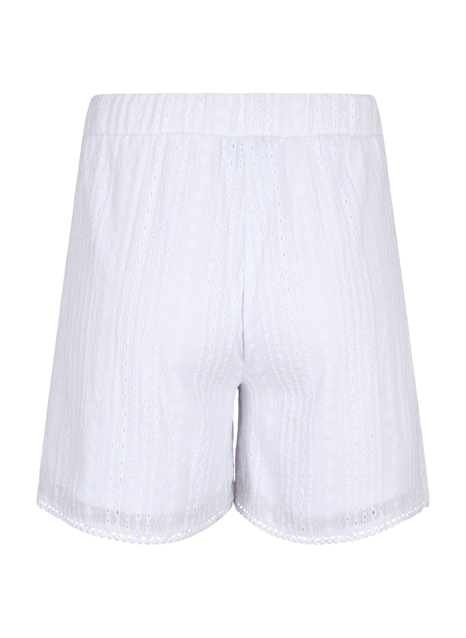 Zizzi Shortsit tekstuurikuvioilla, Bright White, Packshot image number 1