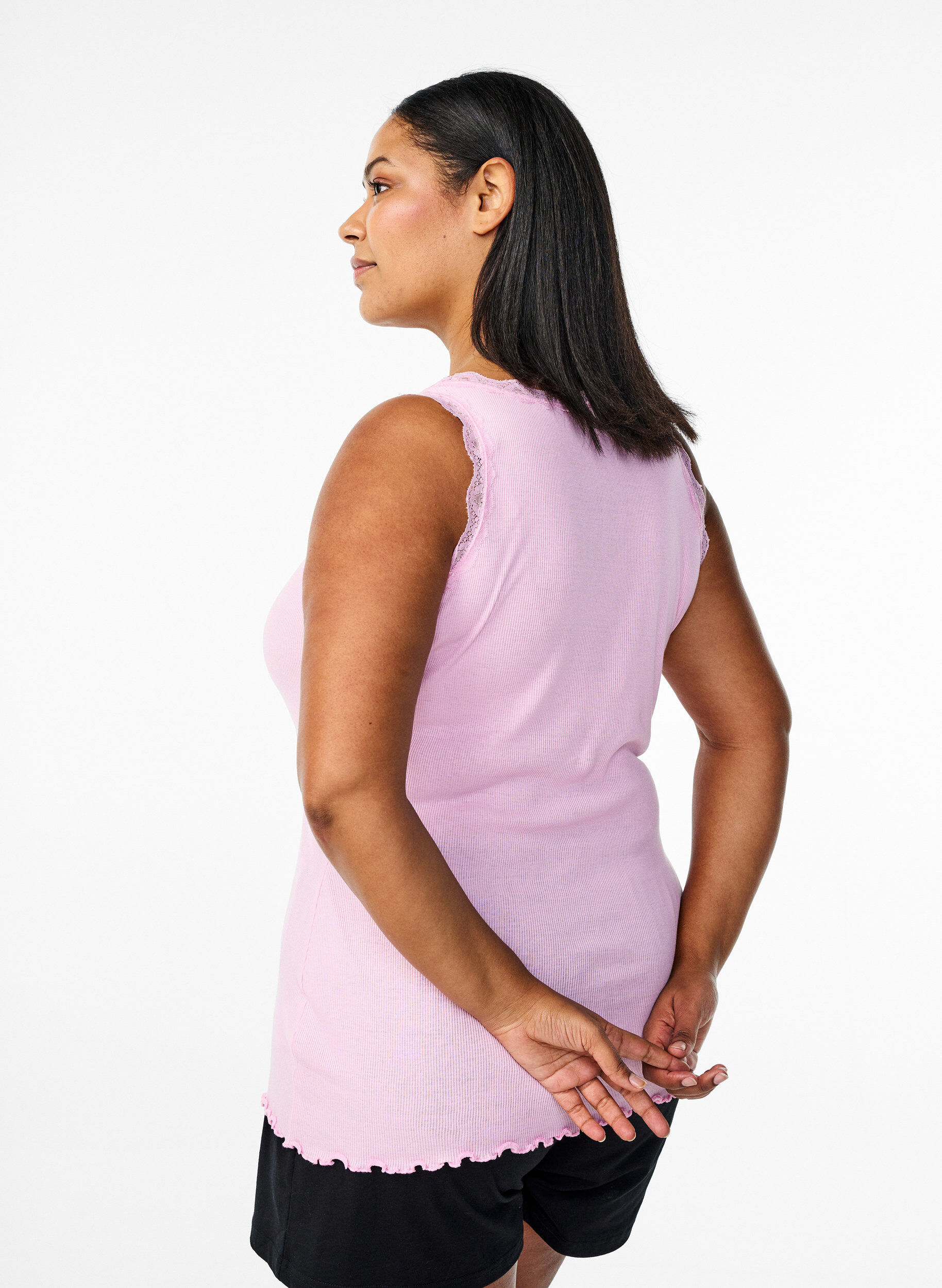 Zizzi Pitsikoristeinen yl&auml;osa, Vaaleanpunainen, Model image number 2