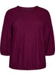 Pusero tekstuurilla ja 3/4-hihoilla, Violetti, Packshot image number 0