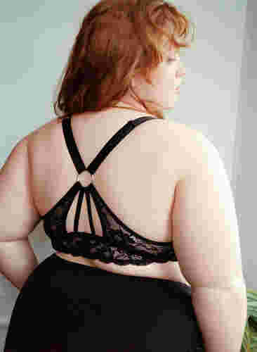 Topatut pitsiset rintaliivit kauniilla selällä, Black, Image image number 1