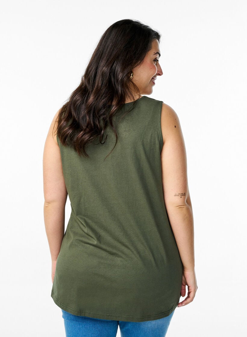 Puuvillatoppi A-mallissa, Vihre&auml;, Model image number 2