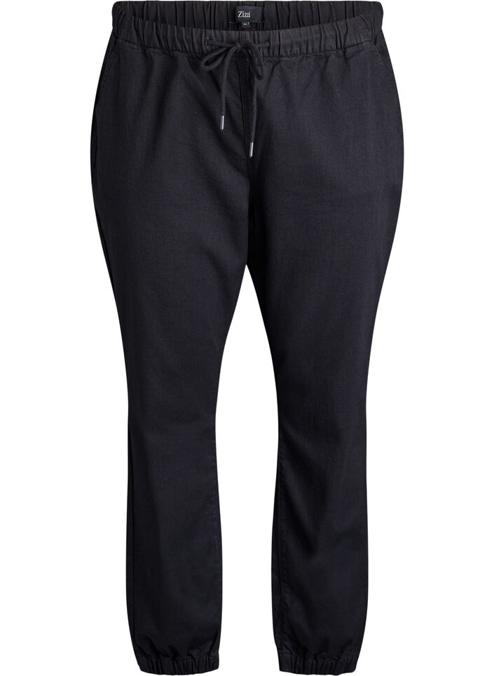 Denimhousut taskuilla, Musta, Packshot image number 0