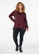 Leopardikuvioinen pusero pitk&auml;ll&auml; hihalla, Tumma Bordeaux, Model image number 1