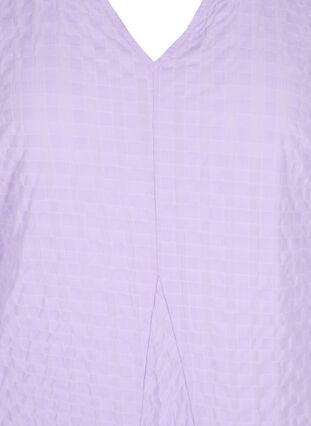 Krepattu mekko v-pääntiellä ja pallohihoilla, Lavendula, Packshot image number 2