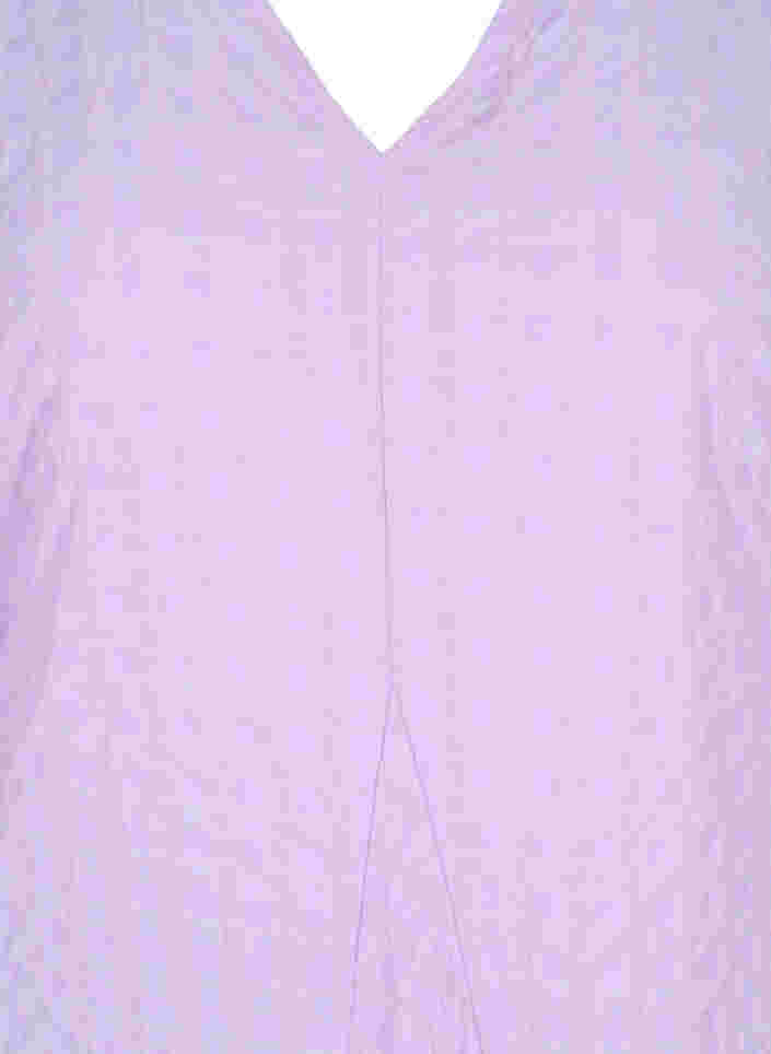 Krepattu mekko v-pääntiellä ja pallohihoilla, Lavendula, Packshot image number 2
