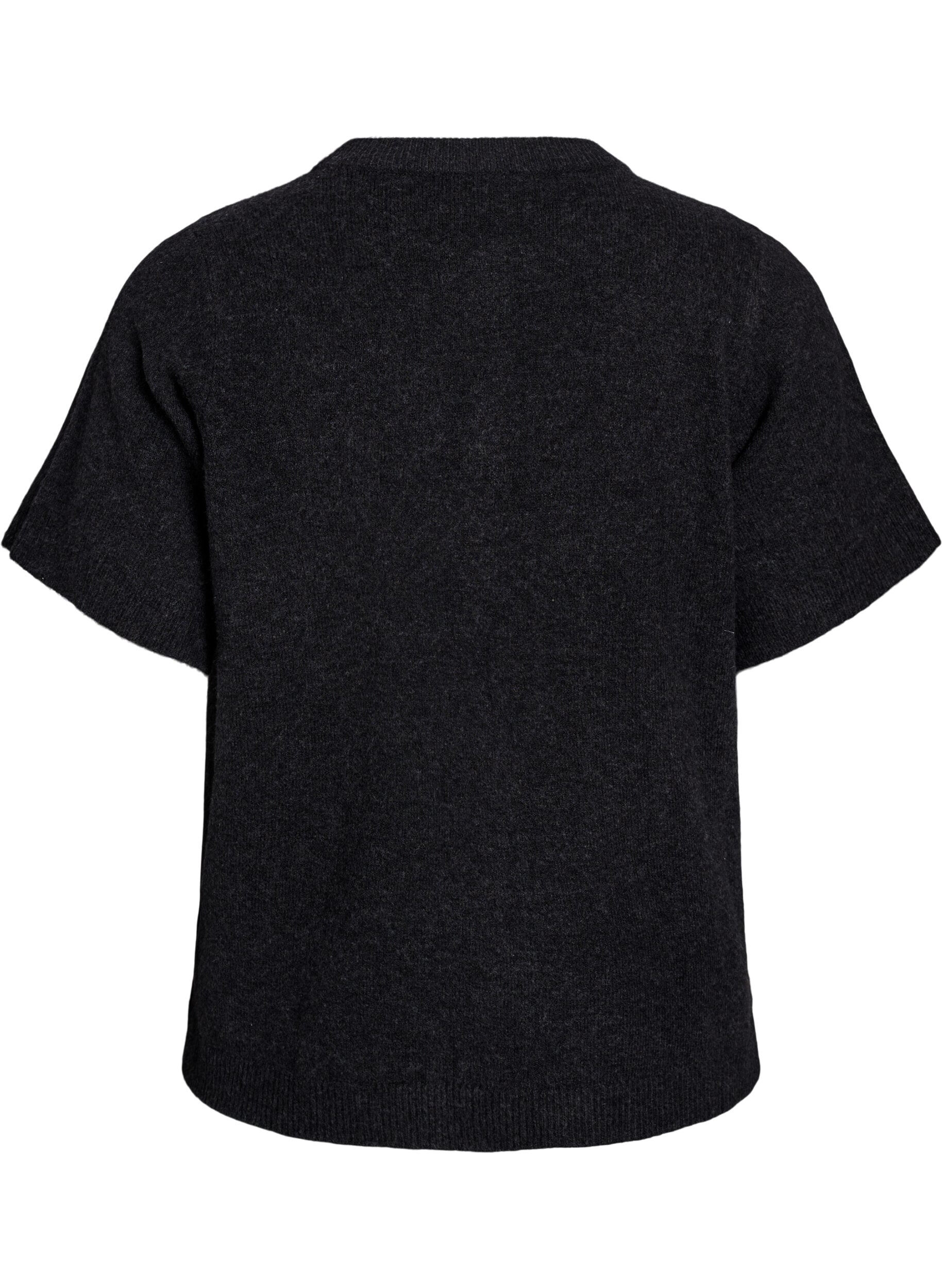 Zizzi Lyhythihainen neuletakki, Harmaa, Packshot image number 1