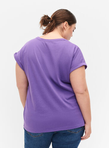 Lyhythihainen t-paita puuvillasekoitteesta, Deep Lavender, Model image number 1