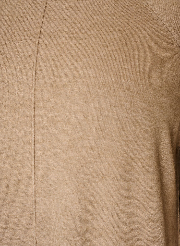 Lyhyt neulemekko raglanhihoilla ja keskisaumalla, Beige, Packshot image number 2