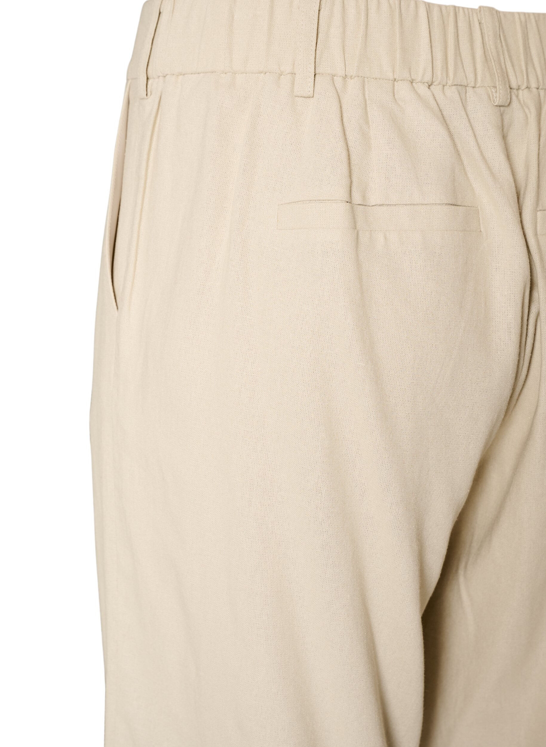 ZizziKorkeavy&ouml;t&auml;r&ouml;iset bermudashortsit pellavasta ja viskoosista, Beige, Packshot image number 3